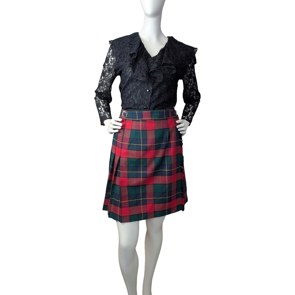 Plaid Pleated Tartan Skirt/Kilt Vintage Style Preppy Academia Fits 26-27" Waist
